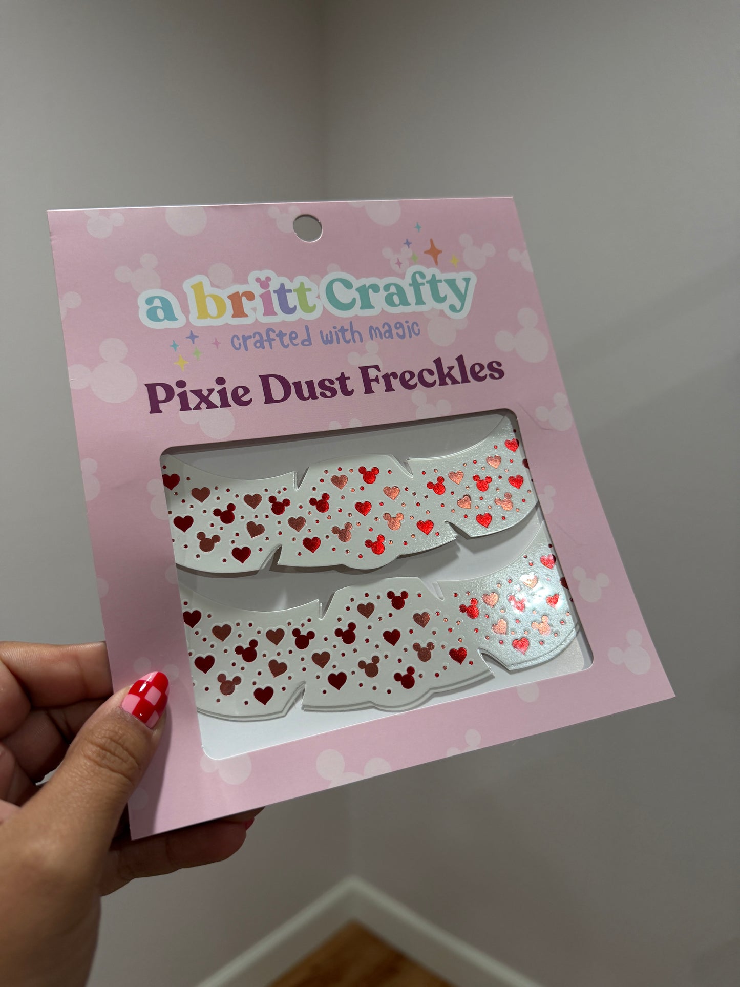 Mouse Love Red + Rose Gold Pixie Dust Freckles (Ready to Ship)
