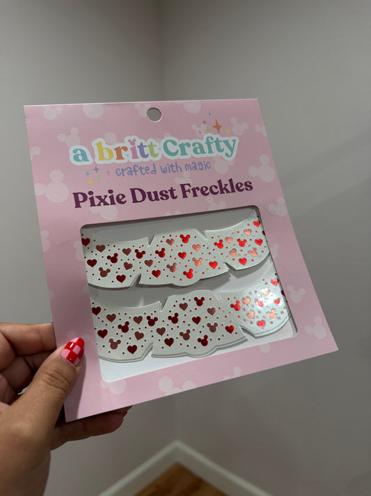 Mouse Love Red + Rose Gold Pixie Dust Freckles (Ready to Ship)